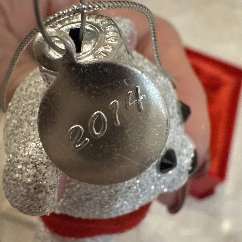 2014 Coke Cola St‎ Jude's Swarovski Silver Glitter Crystal Bear Ornament 158/400